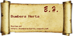 Bumbera Herta névjegykártya
